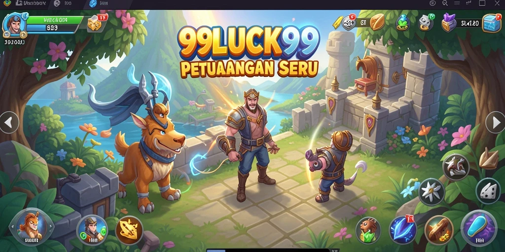 Tampilan gameplay menakjubkan dari 99LUCK99 saat mengeksplorasi dunia petualangan.