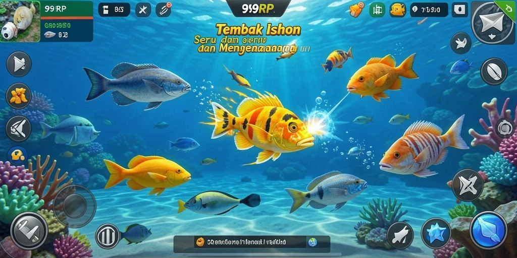 Screenshot gameplay pemain menembak ikan dalam 99RP.