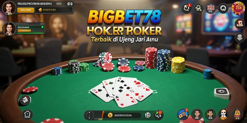 Screenshot gameplay BIGBET78 menampilkan suasana permainan poker yang mendebarkan.
