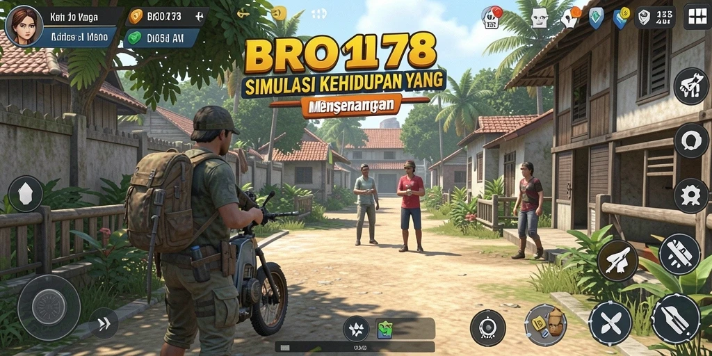 Tampilan screenshot BRO178 menampilkan karakter yang berinteraksi dalam gameplay Simulation.