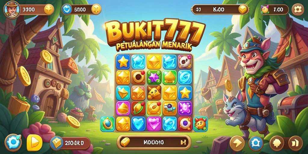 Tampilan gameplay seru BUKIT777 dalam aksi mencocokkan.