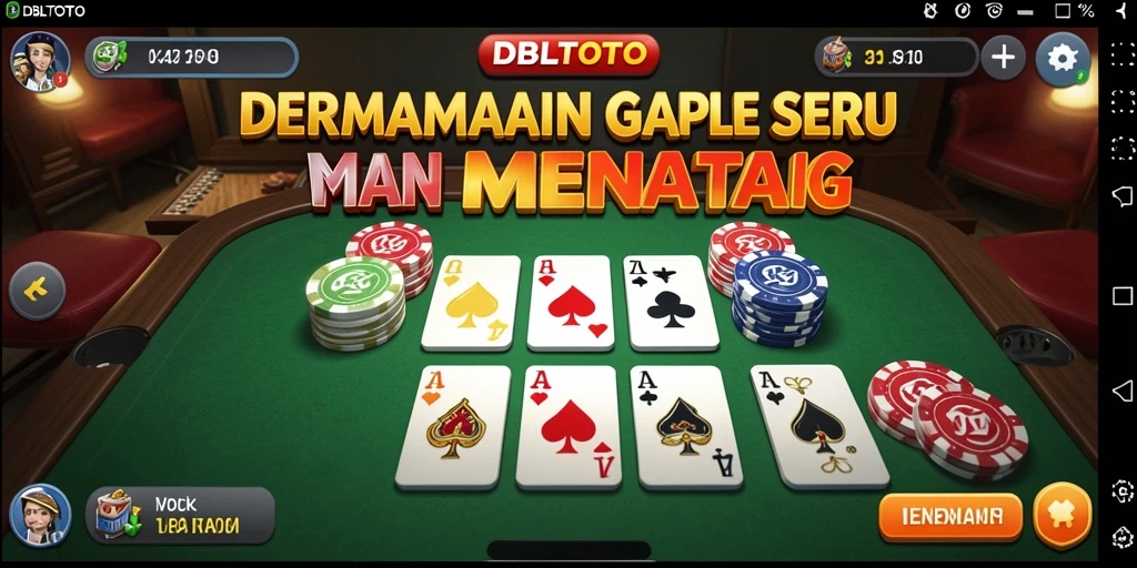 Screenshot gameplay DBLTOTO menampilkan suasana seru permainan Gaple.