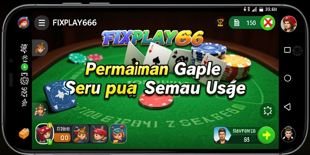 Tangkapan layar menunjukkan gameplay Gaple yang seru dan interaktif.