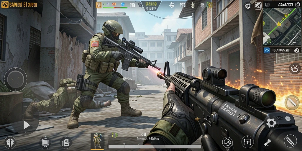 Screenshot dari gameplay intens <strong>GANAS33</strong> yang menunjukkan aksi pertempuran yang mendebarkan.