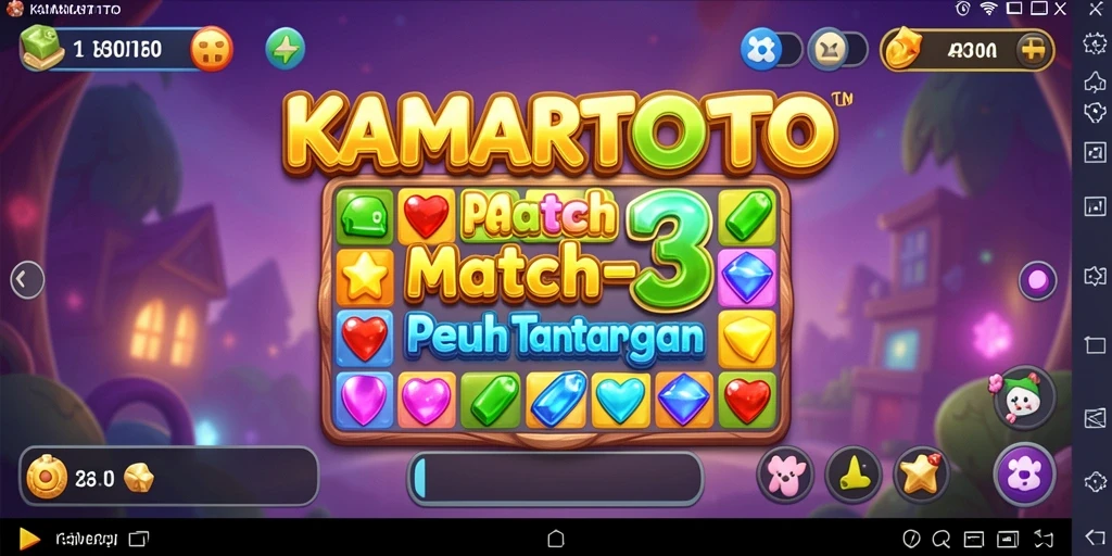 Screenshot gameplay KAMARTOTO dengan variasi permainan Match-3.