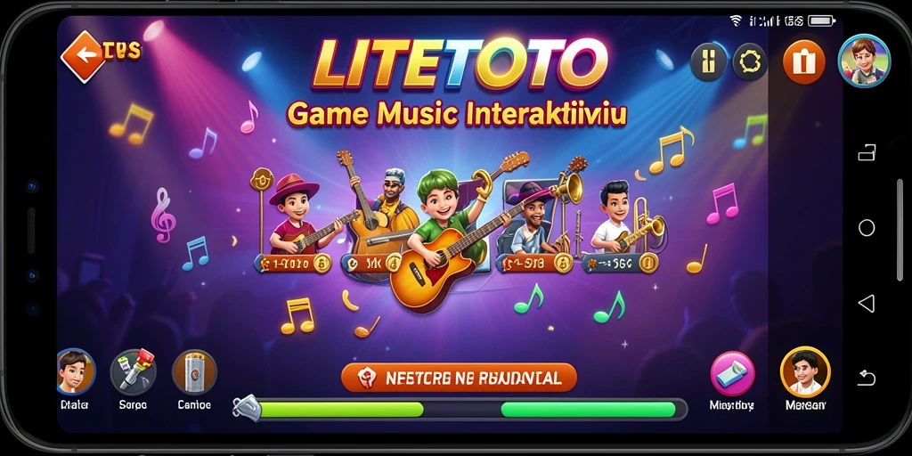 Tampilan gameplay <strong>LITETOTO</strong> dengan alat musik dan lagu-lagu beragam.