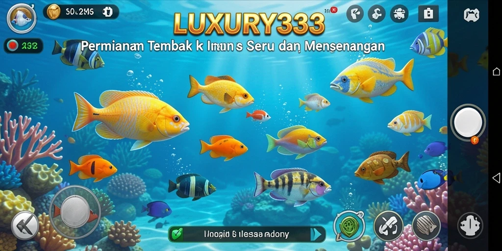 Tampilan menarik dari gameplay LUXURY333 yang penuh aksi menembak ikan.