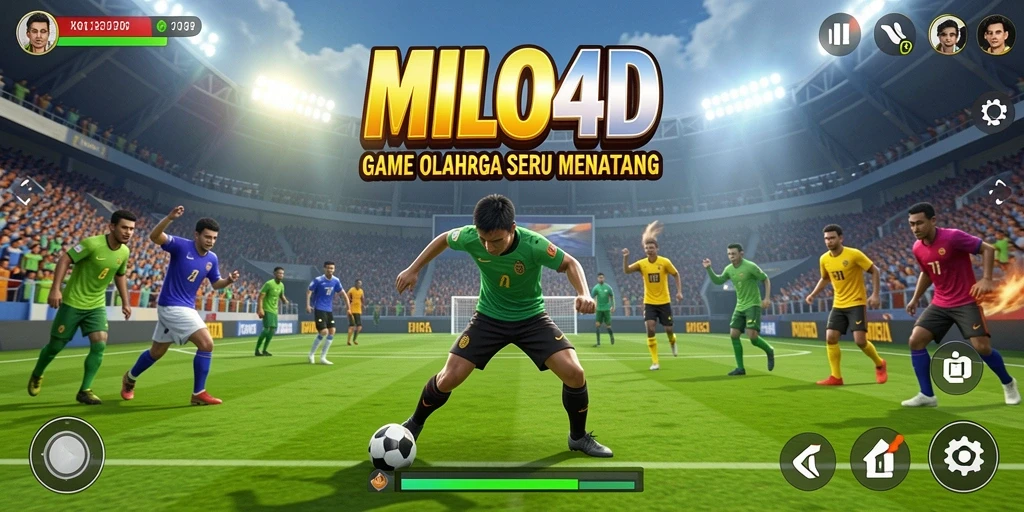 Screenshot utama MILO4D menampilkan aksi seru dalam permainan olahraga.