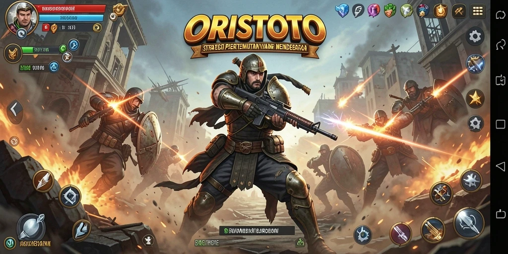 Tampilan gameplay ORISTOTO yang intens dan penuh strategi.
