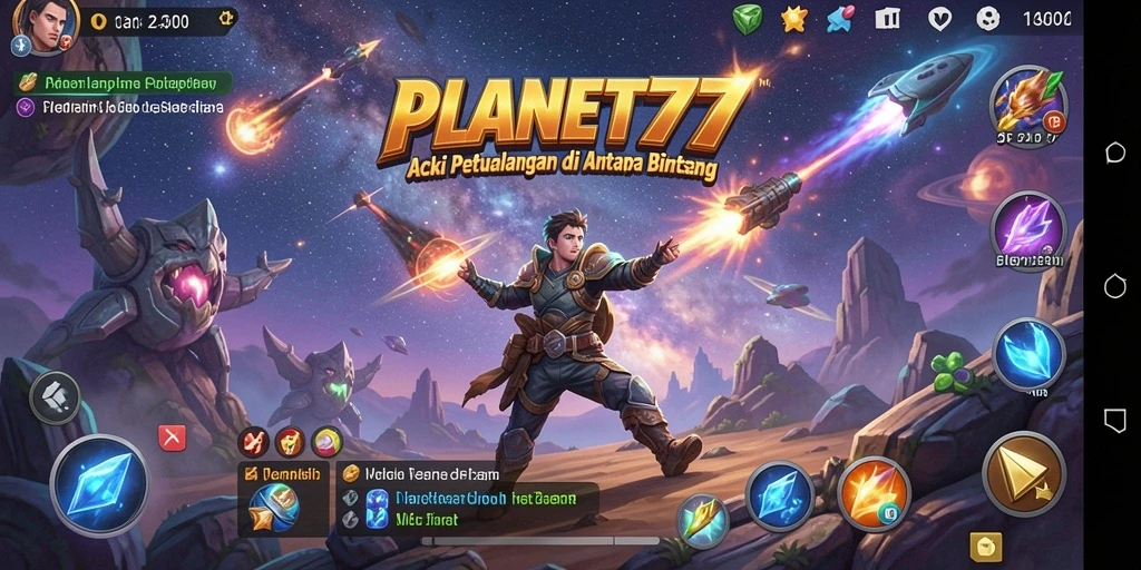 Screenshot gameplay PLANET77 menampilkan aksi seru dan grafis yang menawan.