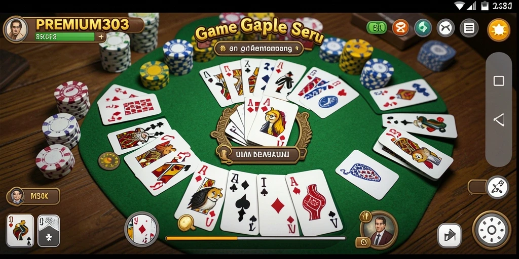 Tampilan gameplay seru dan interaktif dari game Gaple PREMIUM303.