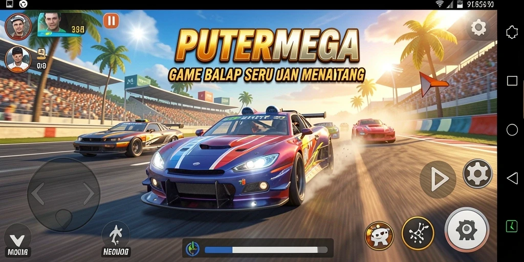 Menampilkan aksi balapan seru di PUTERMEGA.