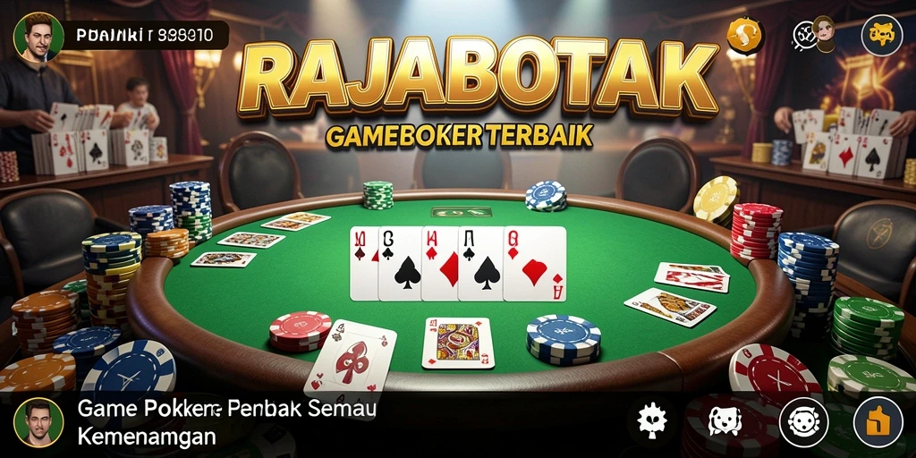 Screenshot gameplay Poker RAJABOTAK yang menarik dengan suasana kasino.