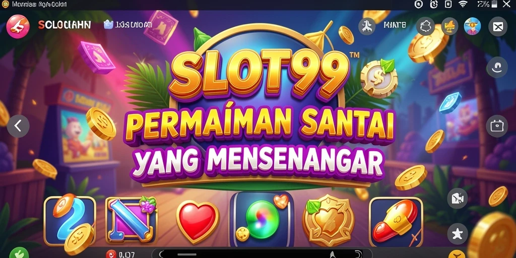 Tampilan gameplay SLOT99 yang penuh warna dan seru.